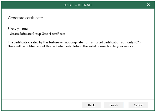 certificate generate