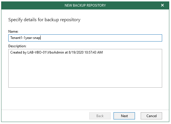 new backup repository