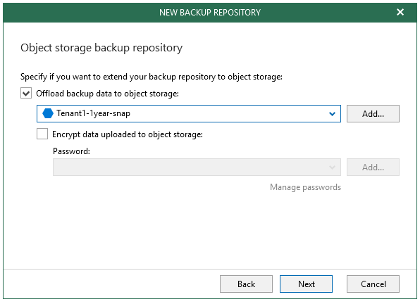 extend backup to storage