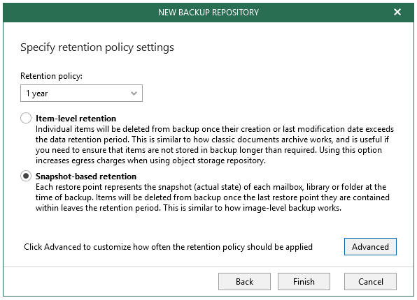 backup retention policy